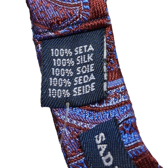 Saddlebred - 100% Silk Paisley Bow Tie - Purple &‎ Burgundy - NWT - Picture 4 of 5